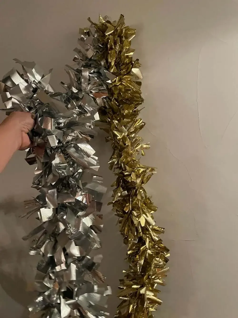 Gold and Silver Metallic Tinsel Party Garland